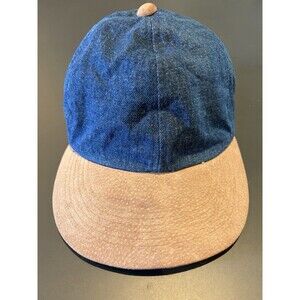 Men or Women’s Blue Denim Cap with Beige Brim Adjustable Back #baseball # tennis